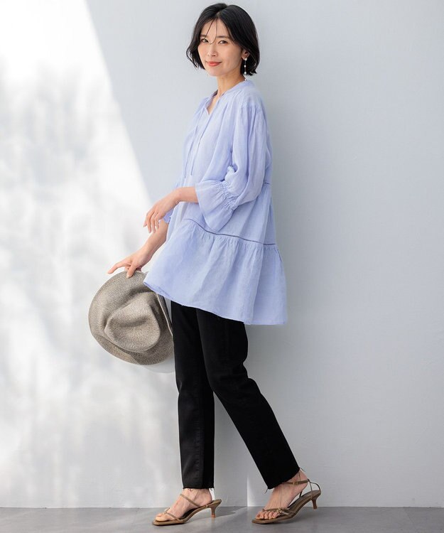 23区 【SLOW/洗える】SLOW DENIM タイトストレート デニム ブラック系