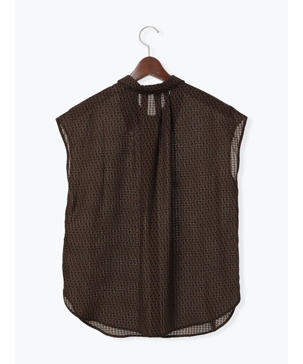 Te chichi シアサッカージオメ柄シャツブラウス ネイビー