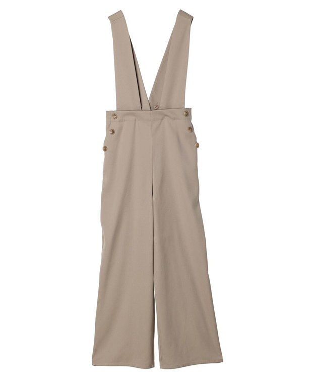 Green Parks ２ｗａｙデザインボタンサス付きパンツ Gray Beige