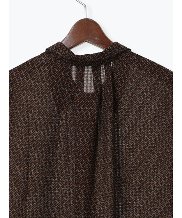 Te chichi シアサッカージオメ柄シャツブラウス ネイビー