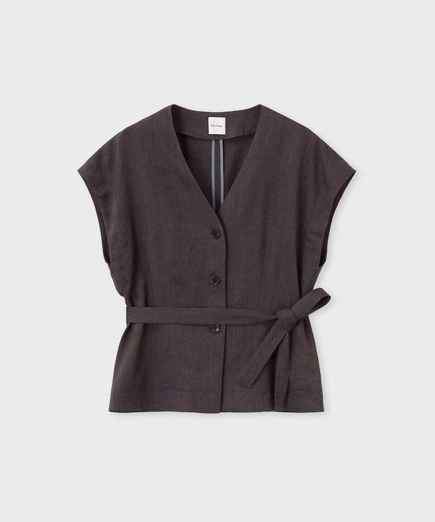 Paul Smith レーヨンリネン Vネックジレ ダークブラウン