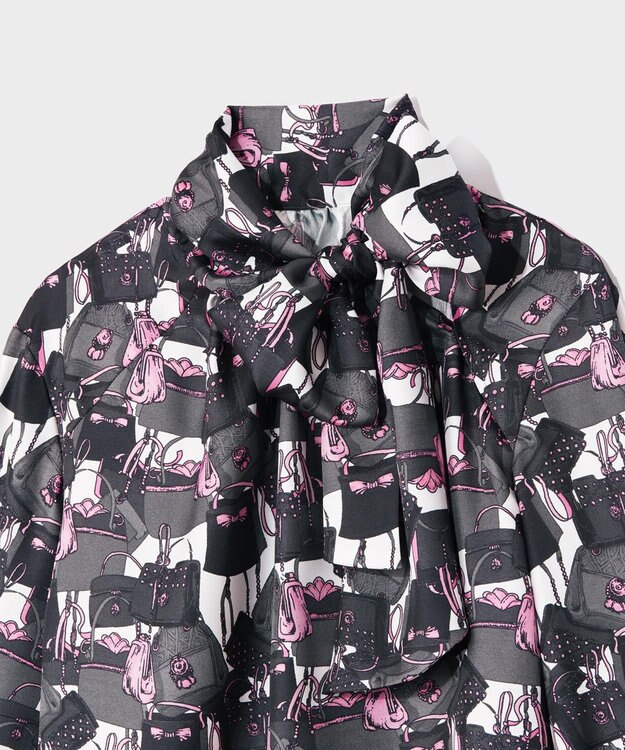 GRACE CONTINENTAL バッグモチーフボウブラウス ピンク