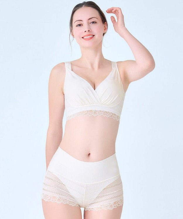 BRADELIS New York 【BRADELIS Me / ノンワイヤーブラジャー】オールインワンブラ ナイトブラ 補正 下着 24時間ラクに着用 綿混 しっかりフィット ブラデリス ME122105 エクリュ