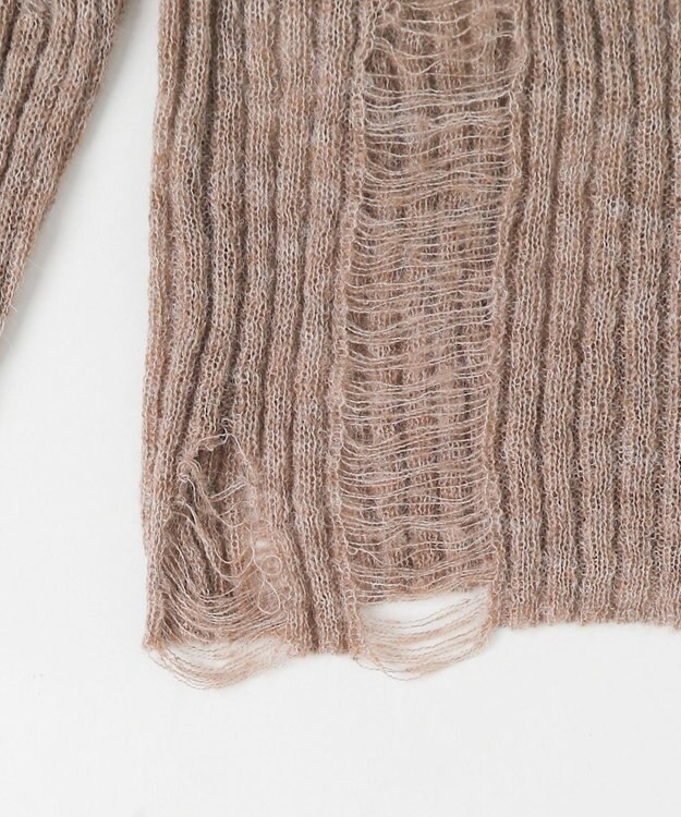 WEGO ダメージショートニット ベージュ