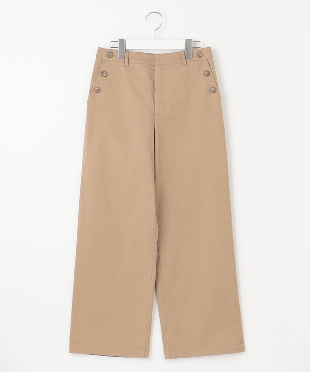 J.PRESS LADIES 【洗える】20チノストレッチ ワイドパンツ ベージュ系