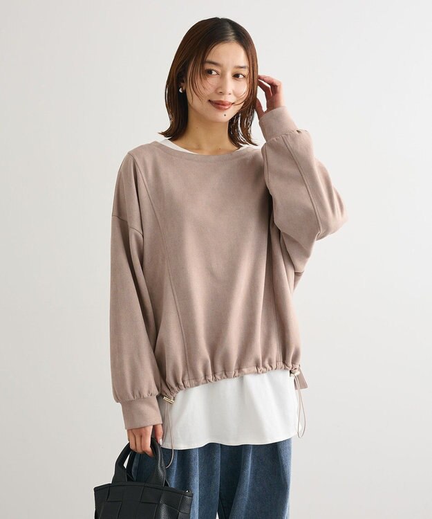 Green Parks なめらかタッチスウェード調ドロストプルオーハ Gray