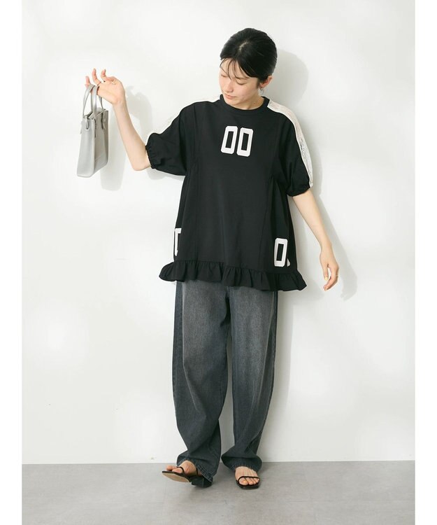 CRAFT STANDARD BOUTIQUE 接触冷感/UVカット/レースライン入りチュニック Black