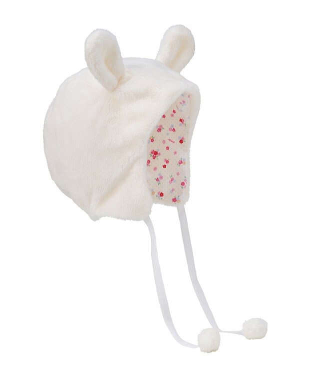 MIKI HOUSE HOT BISCUITS 【ミキハウス】【44-50cm】 マイクロファー フード 白