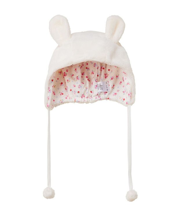 MIKI HOUSE HOT BISCUITS 【ミキハウス】【44-50cm】 マイクロファー フード 白