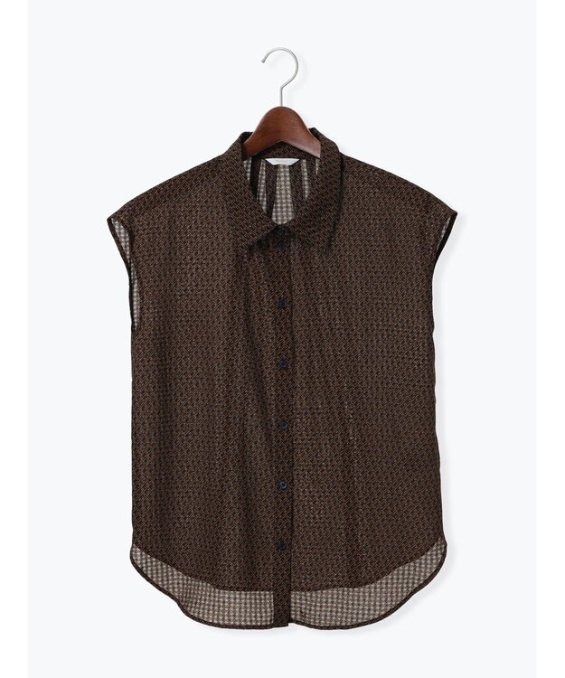 Te chichi シアサッカージオメ柄シャツブラウス ネイビー