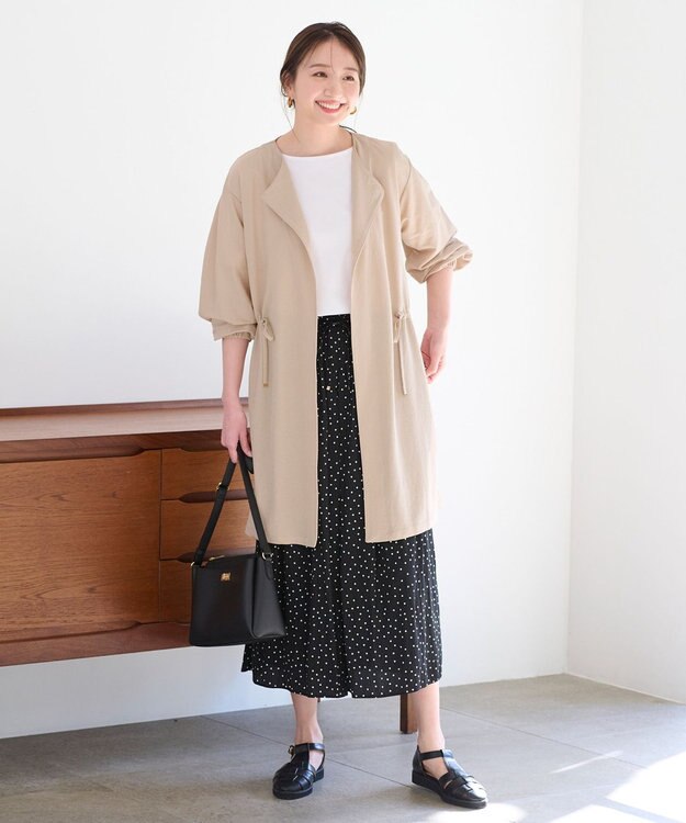 ANY 【UVケア・接触冷感・洗濯機可】ドロストピケ カーディガン ベージュ