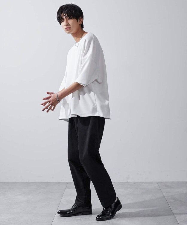 WEGO 【ユニセックス着用ITEM/ウエストゴム/手洗い可】チノイージーワイドパンツ ブラック