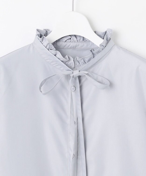 Feroux リボンディテール ブラウス ライトグレー系