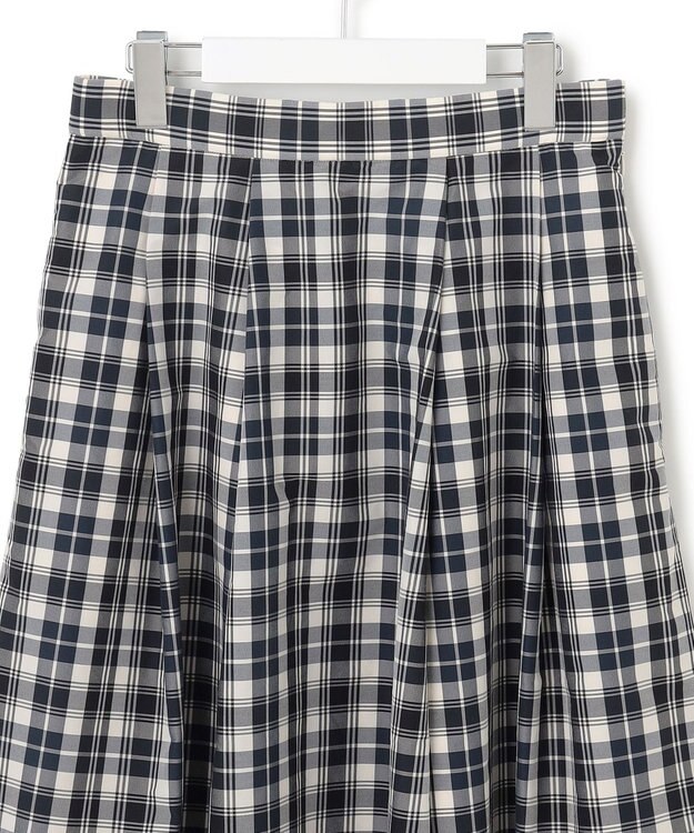 23区 【洗える】ナイロンチェックタフタ タックスカート モノトーンチェック