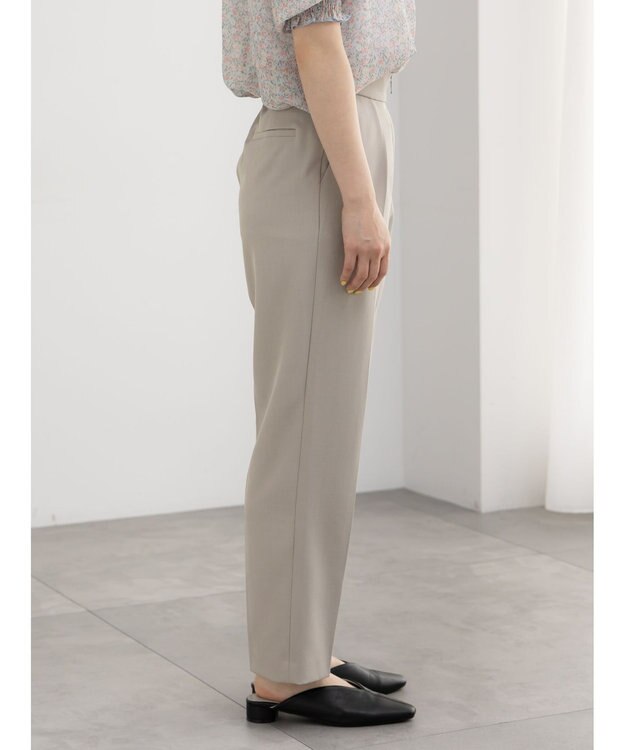 Te chichi フロントZIPリネンライクテーパードパンツ(セットアップ可) Ｓグレー