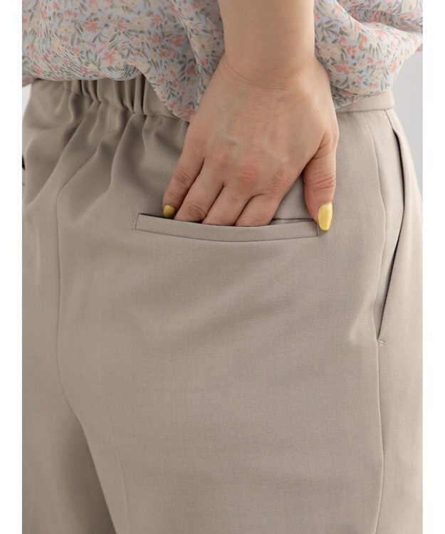 Te chichi フロントZIPリネンライクテーパードパンツ(セットアップ可) Ｓグレー