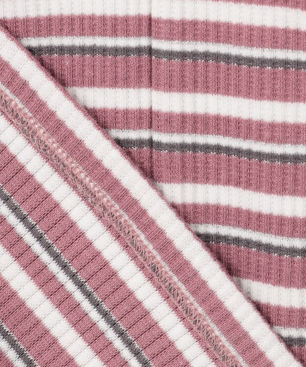 ANY SIS 【前後着用可】マルチボーダー2WAYテレコ カットソー ピンク系