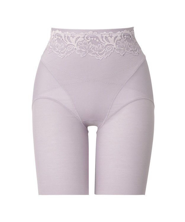 BRADELIS New York 【BRADELIS NewYork peace】綿混ハイブリッド・デイリーガードル24 お腹から太ももまでをスッキリ整える補正ガードル ラベンダーグレー