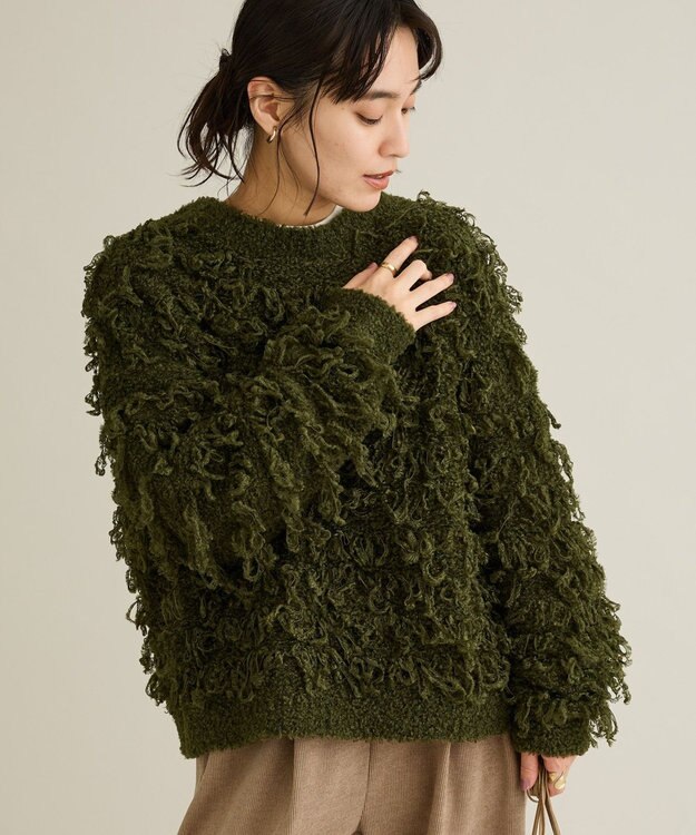 CRAFT STANDARD BOUTIQUE ループ編みニットプルオーバー Green