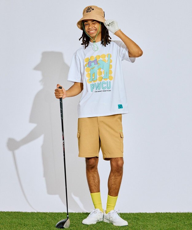 PW CIRCULUS 【GOLF OUT掲載アイテム】【MEN】ワッフルカーゴショーツ ゴルフ ベージュ系