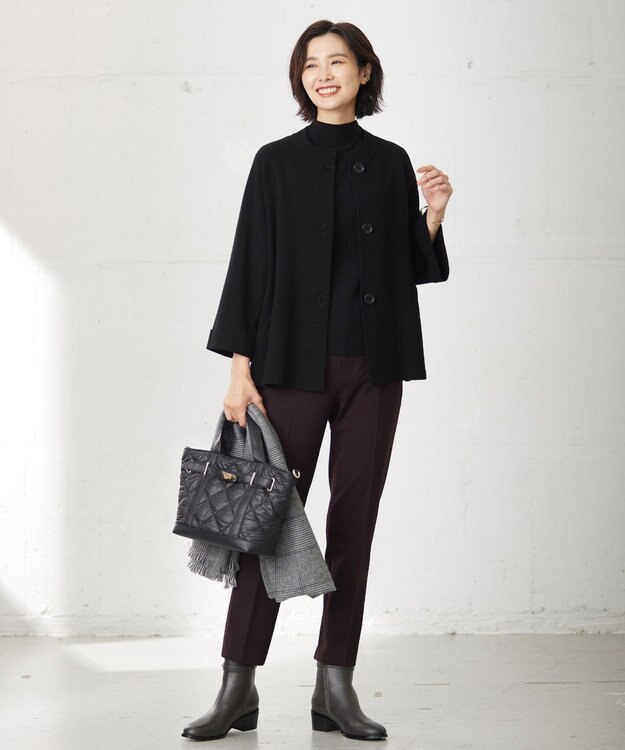 J.PRESS LADIES L 【WEB限定カラーあり・洗える】T/Rアルガンシルク テーパード パンツ ワイン系