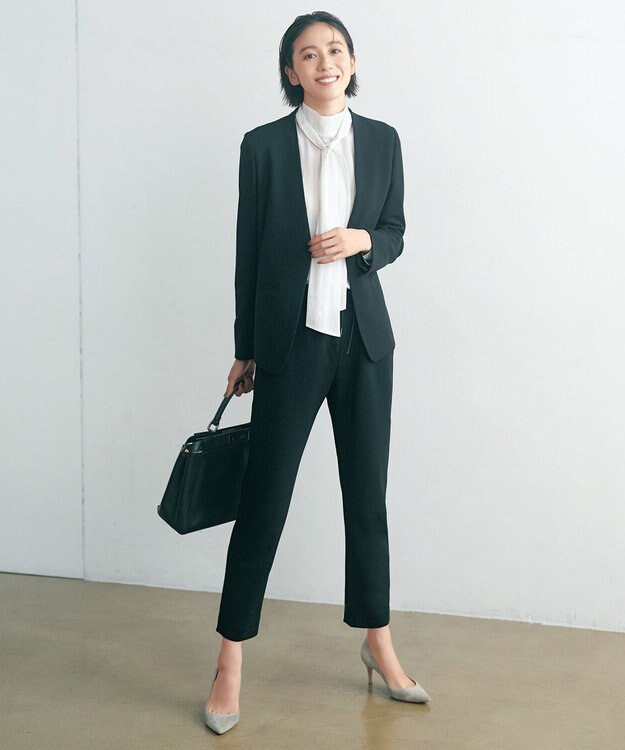 UNFILO BEAUTY MOVE ノーカラージャケット ブラック