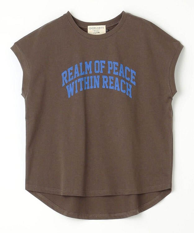 ANY 【接触冷感/UVケア】ノースリーブロゴTシャツ ブラウン