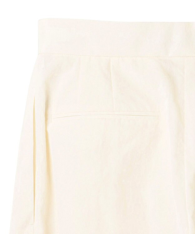 BEIGE， 【洗える】CROCUS / カービーシルエットタックパンツ Ecru