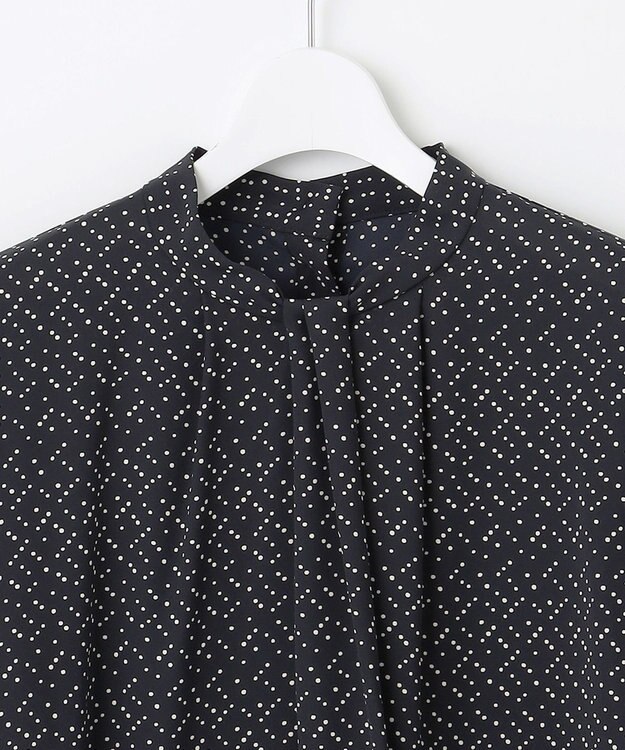 自由区 【カタログ掲載・セットアップ対応】ライトサテン ブラウス ブラック×ベージュ