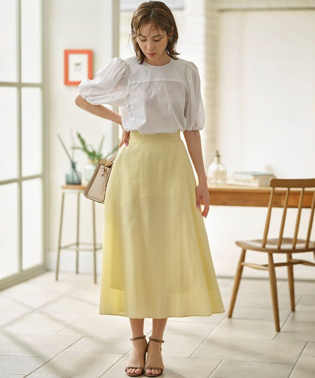 組曲 コットンローン ボリュームスリーブブラウス アイボリー系