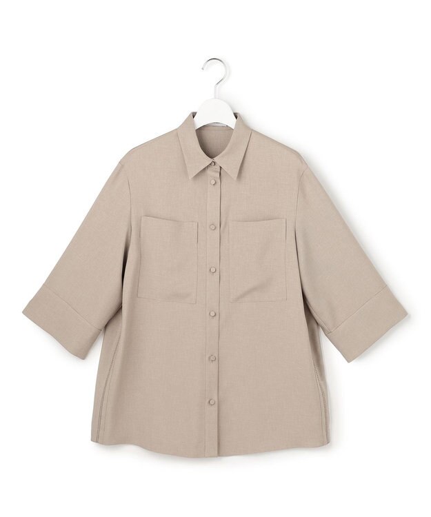 ICB 【WEB＆一部店舗限定】SerikaWorsted シャツブラウス ベージュカーキ