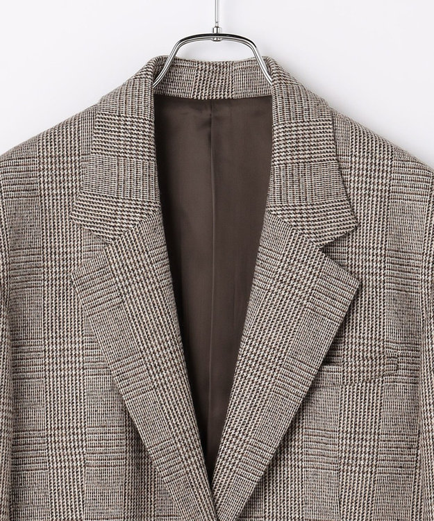 #Newans 【高山都さんコラボ】オーバーサイズテーラードジャケット ベージュチェック