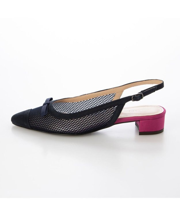 MODE ET JACOMO <MODE ET JACOMO>リボンモチーフチュールバックベルト ネイビー