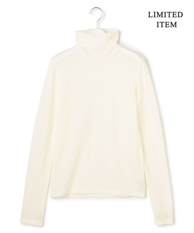 ICB 【WEB限定】 コットンレーシージャガード ハイネックカットソー オフホワイト