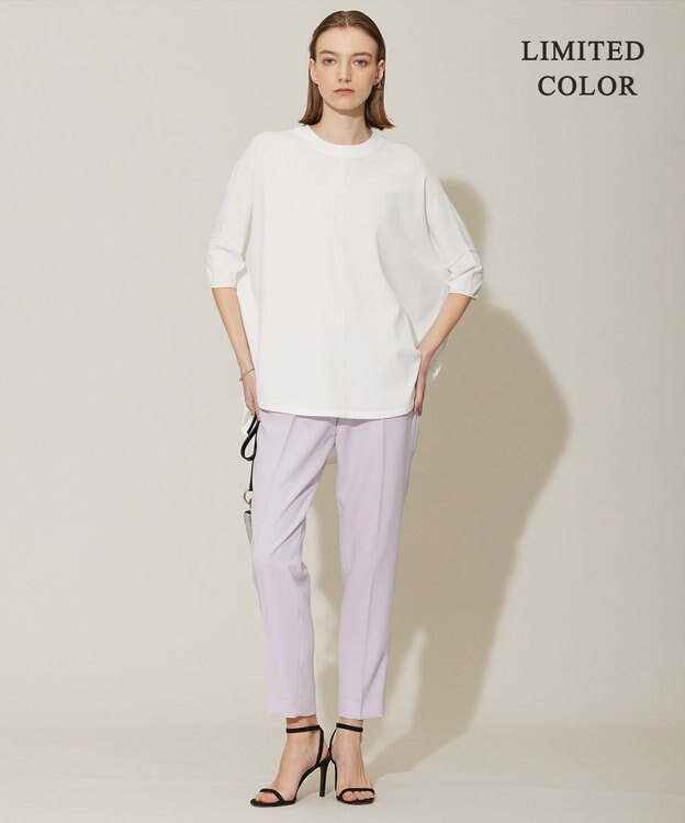 ICB L 【新色追加・接触冷感・UVケア・速乾・洗える】FluidBackSatin ドロストパンツ パールグレー系［WEB限定］