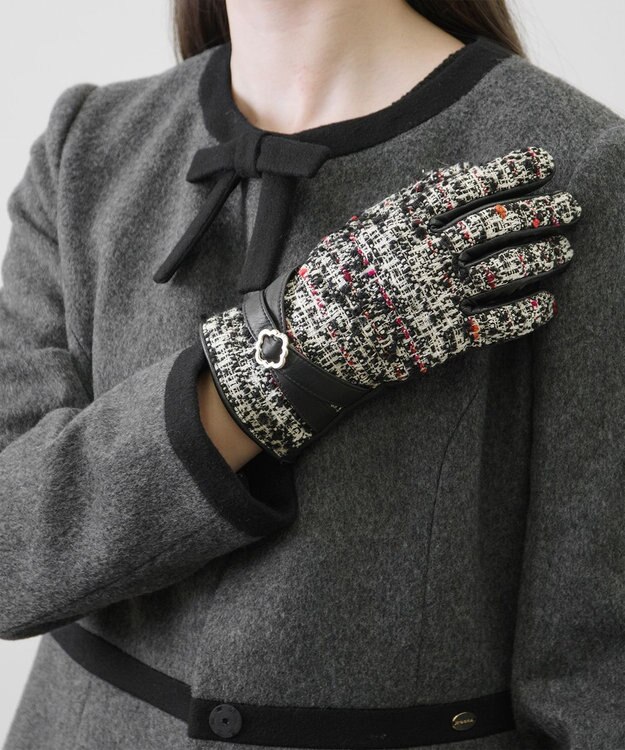 TOCCA TWEED GLOVE 手袋 ブラック系