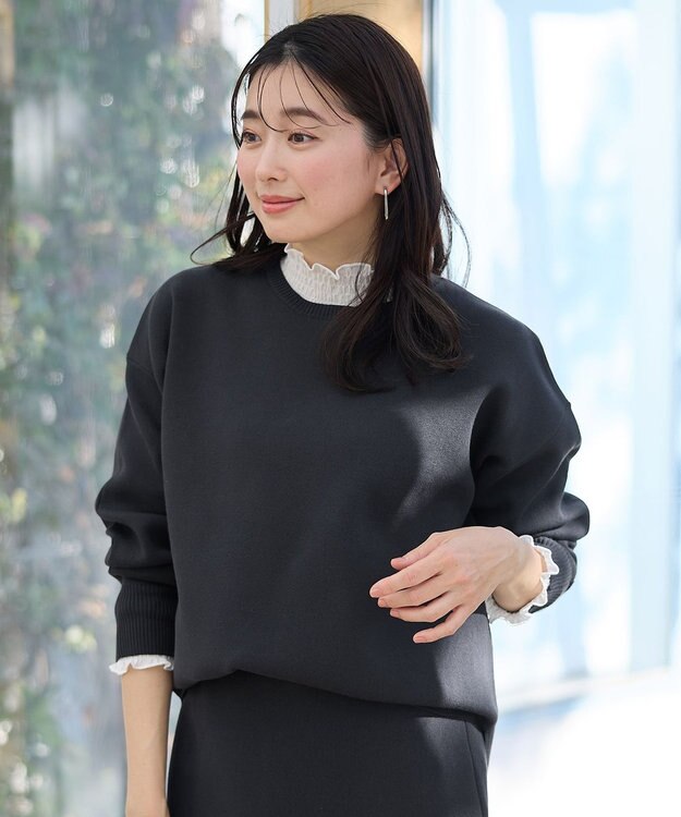 ANY ミラノリブニットプルオーバー チャコール