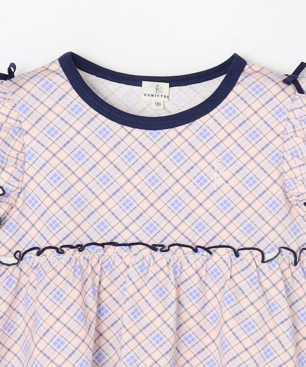組曲 KIDS 【110-140㎝】 サマーチェックチュニック ピンク