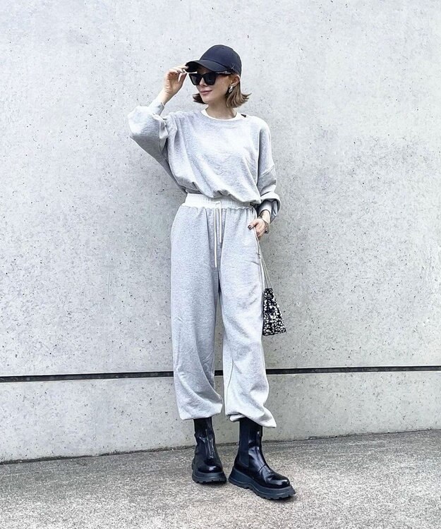 Green Parks ウエスト配色切替スウェットパンツ Gray