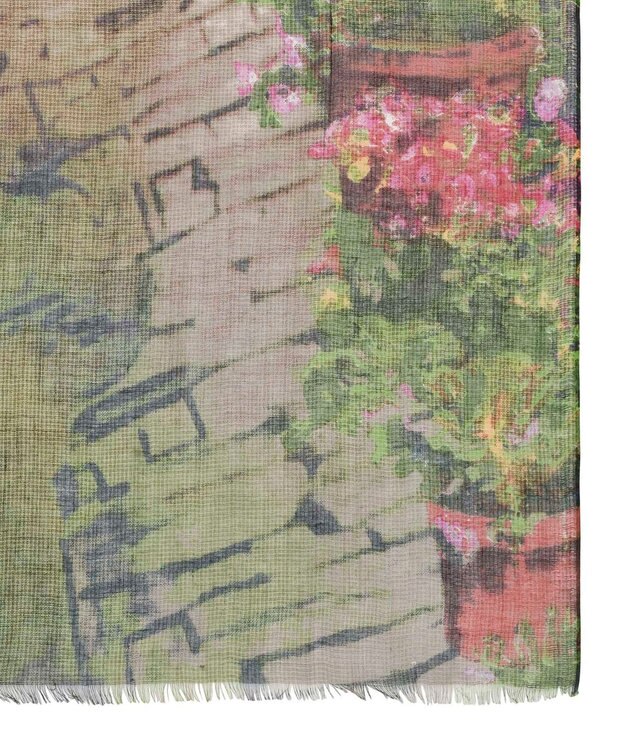 MOONBAT Hanato(ハナト) コットンシルクビッグストール／70×175cm サックスブルー