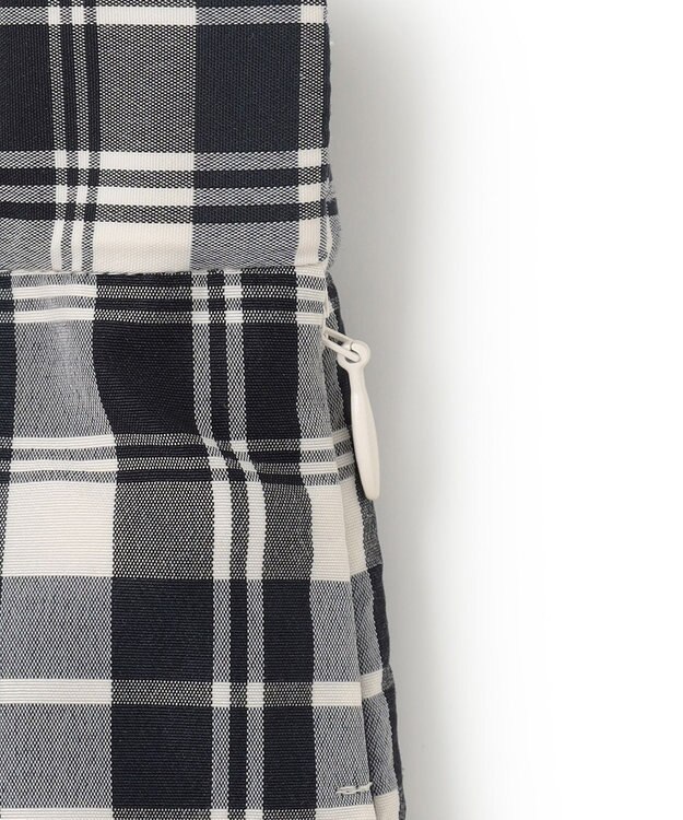 23区 【洗える】ナイロンチェックタフタ タックスカート モノトーンチェック