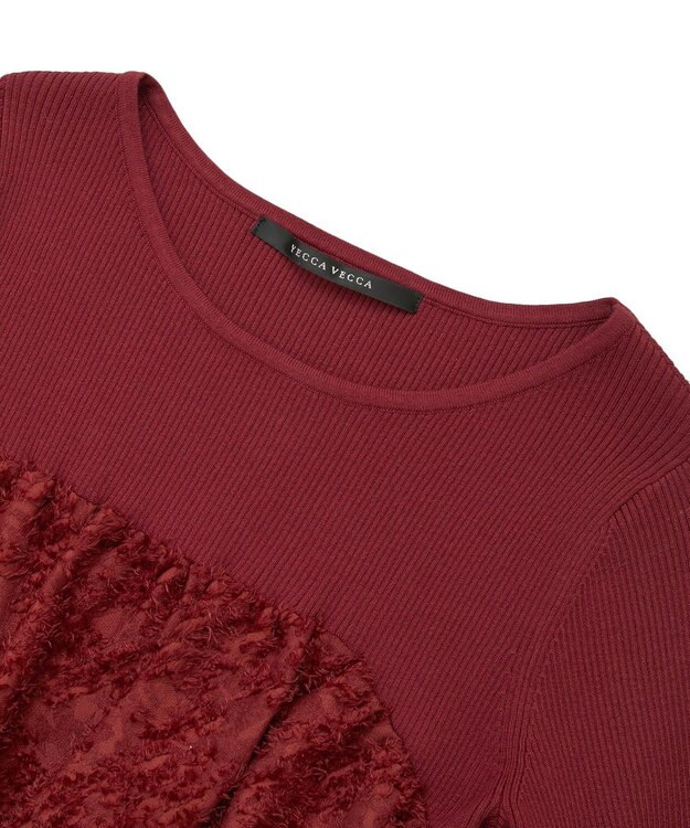 YECCA VECCA バルーンヘムドッキングニット Red