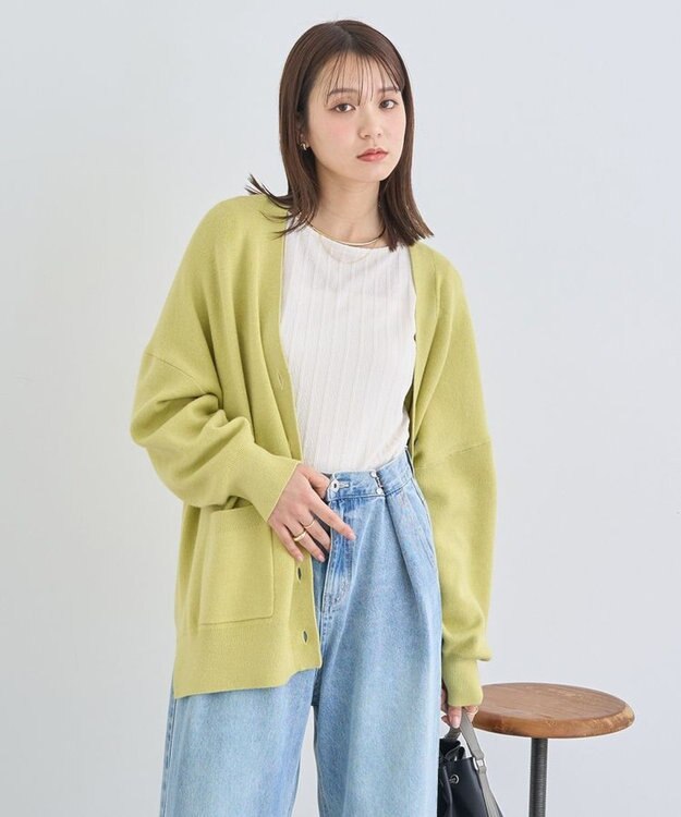 earth music&ecology やわらかタッチカーディガン Yellow