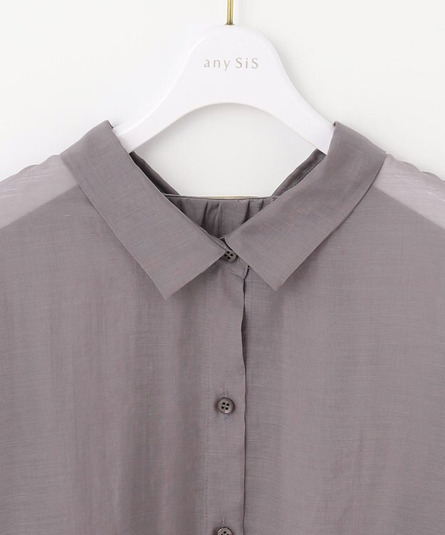 ANY SIS 【洗える】シアー シャツ ラベンダー