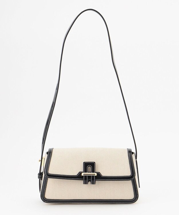 23区 【CLASSY.6月号掲載】キャンバスコンビ ショルダーバッグ ホワイト×ブラック