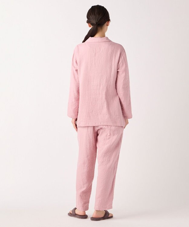 UCHINO マシュマロガーゼベーシックレディスパジャマ ピンクグレー
