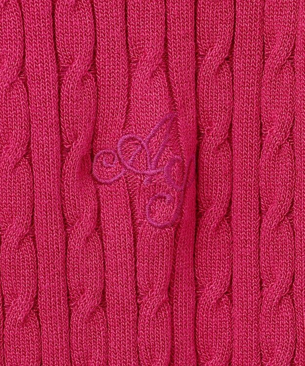 ANY SIS L ケーブルニット カーディガン ラズベリー