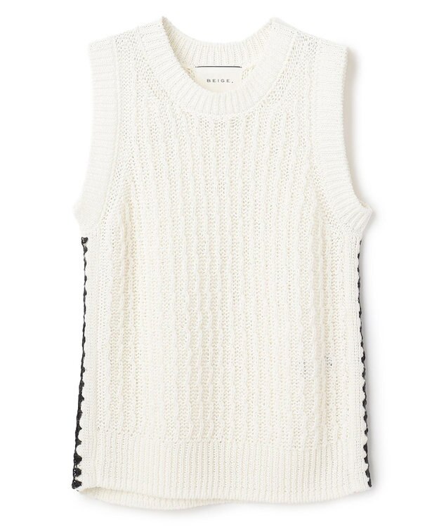 BEIGE， ATACAM / テープヤーン ノースリーブニット Ecru