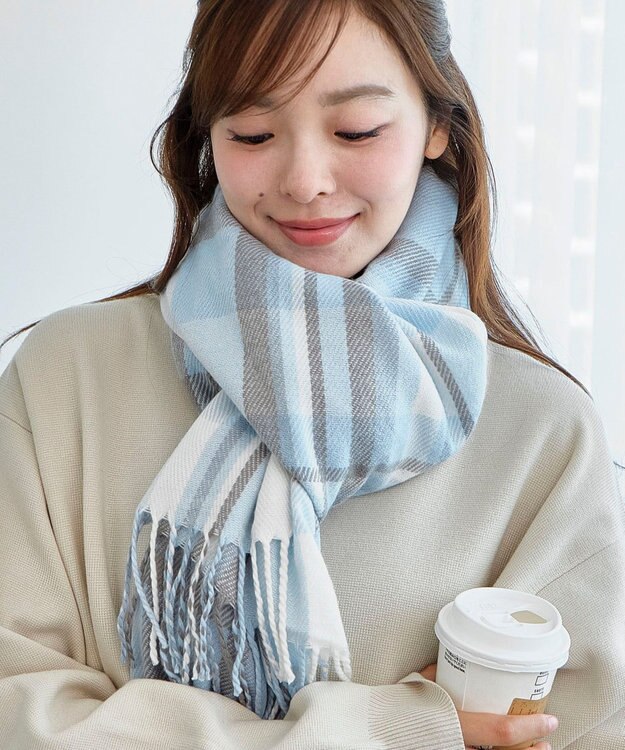 WEGO 【マフラー】大判ストール サックス