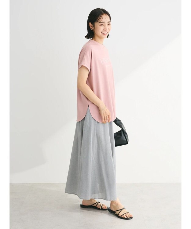 Green Parks 汗染み防止フレンチスリーブロゴＴシャツ Pink